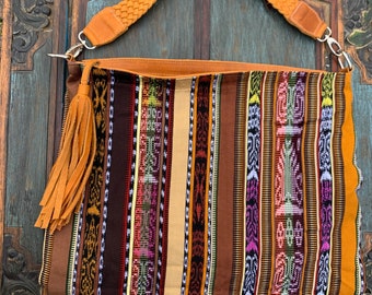 Sedona Stripe Ideal Hobo Starlight Bag with Tan Leather
