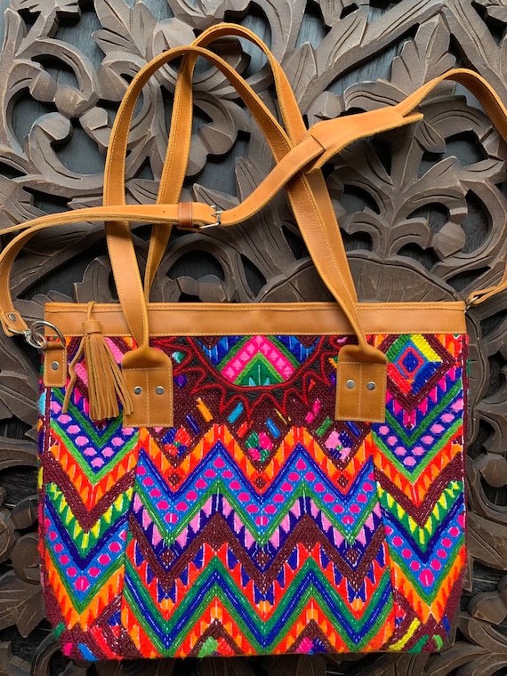 Guatemala huipil checkbook bag chichi embroidered both sides many colors unique!