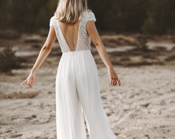 Bridal jumpsuit with open back - NOÉ - The original from Light and Lace
