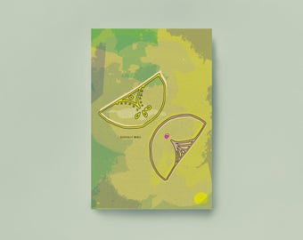 Piecefully Whole 4x6 Postcard | Phases | Moon Art | Inspiring Gift | Art Print | Wall Decor | Thoughtful Spiritual Positive Colorful Fun