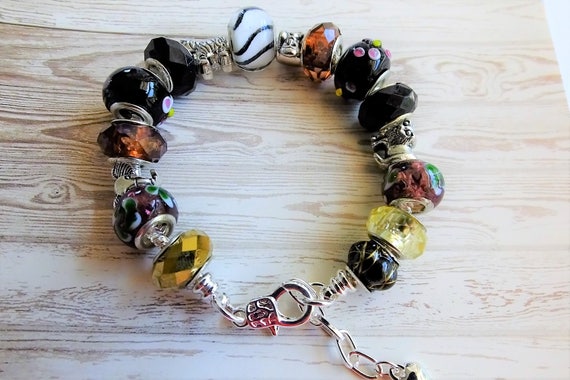 Items similar to Safari European Bracelet Large Hole Bracelet Large ...