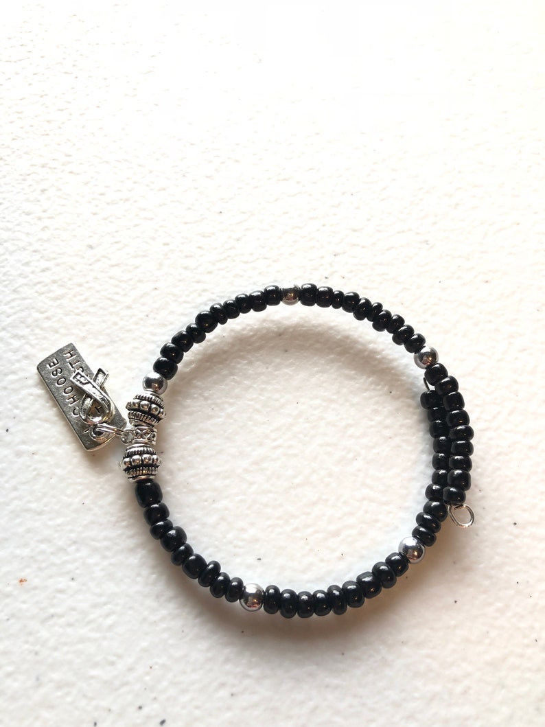 Sleep Disorders Melanoma Black Awareness I Choose Strength Mourning Minimal Bracelet Black Cancer Awareness Bracelet Narcolepsy