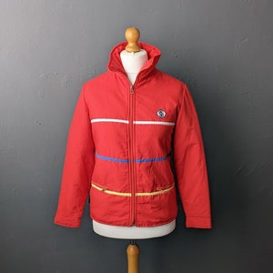 70s Sportitalia Ski Jacket, Vintage Snow Coat, Retro Winter Sports, Size Medium