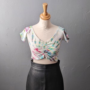 Multicoloured Tie Dye Crop Top, Size Small