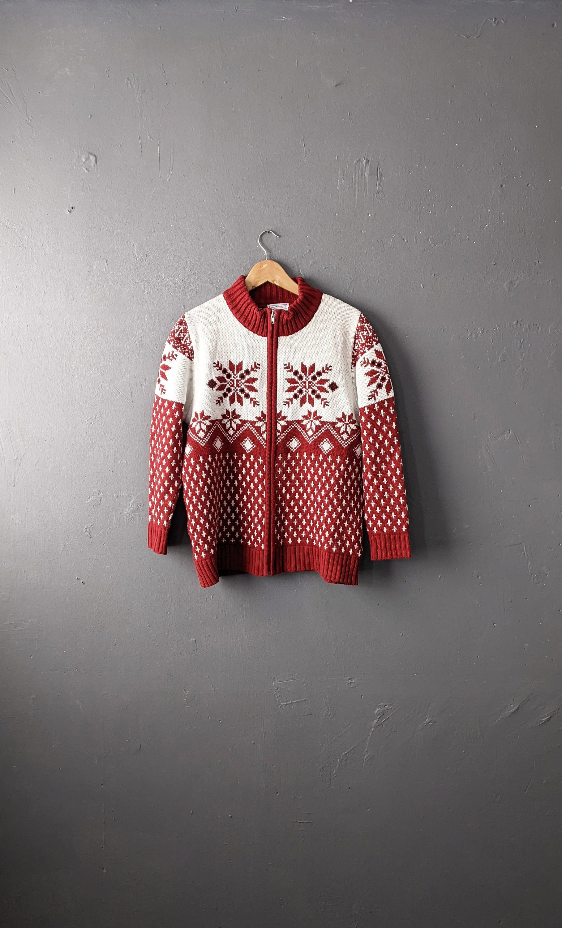 Y2k Norwegian Zip Cardigan par Laura Kent Kofter scandinave Taille Large Etsy France