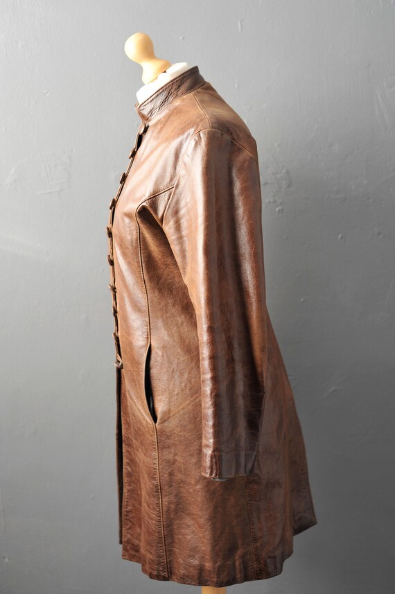 80s Leather Jacket by Iceberg, Eighties Frock Coat, S… Gem