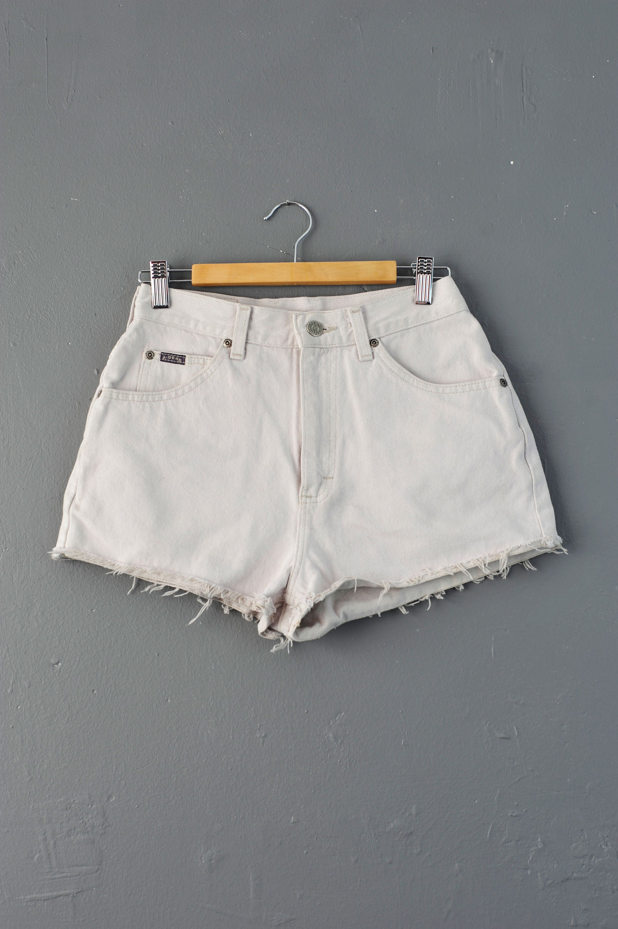 White denim booty shorts Clearance