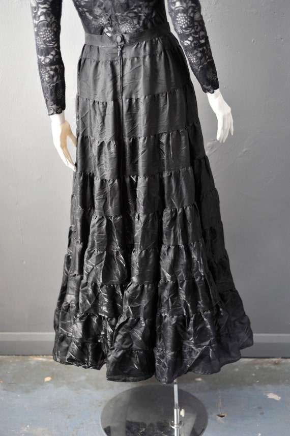 Cotton Tiered Boho Witchy Skirt XS