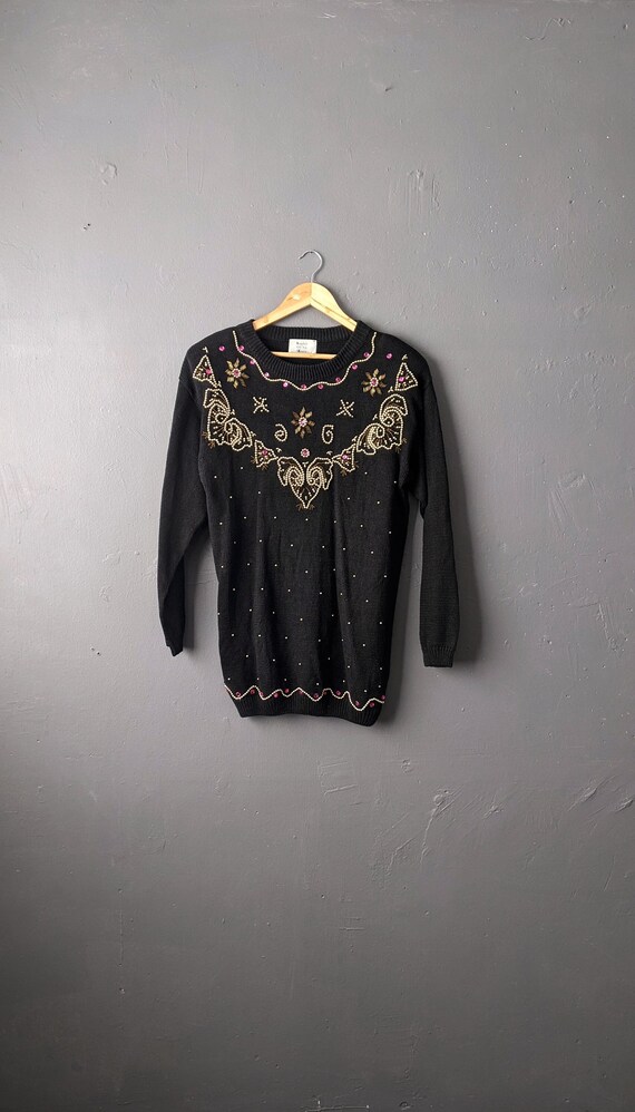 80s Embellished Gem Sweater by Sophie Teale, Kitsc