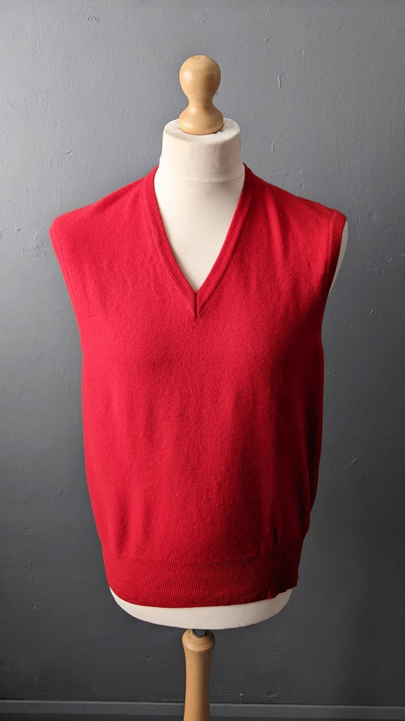 Debardeur en laine Benetton homme des annees 80 gilet en tricot a col en V taille medium 42 poitrine Etsy France