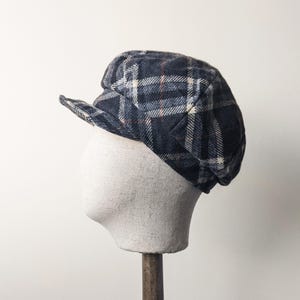 Gorra de repartidor de periódicos a cuadros de Mayser, años 90, de lana a cuadros, talla pequeña
