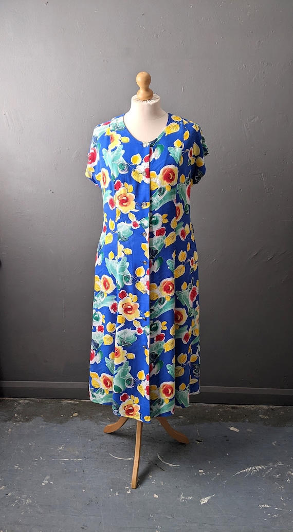 90s Viscose Sundress by Marcelle Griffon, Yellow R