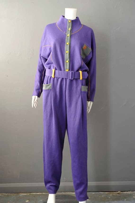 80s Comfy Batwing Jumpsuit, Loose Fit High Neck Bo