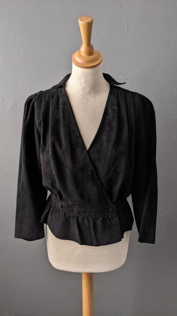 suede peplum jacket