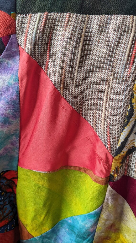 80s Multicoloured Patchwork Jacket, Vintage Handm… - image 8