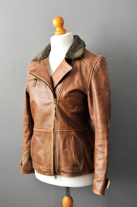 Vintage 90s Leather Flight Jacket by Alpha Industries Vintage 90s Leather Flight Jacket by Alpha Industries