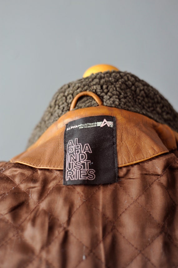 Vintage 90s Leather Flight Jacket by Alpha Industries Vintage 90s Leather Flight Jacket by Alpha Industries