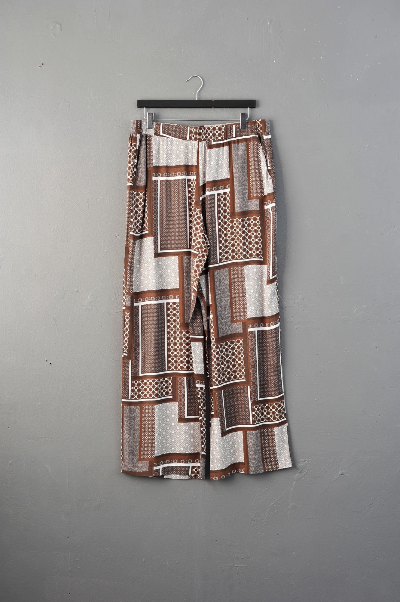 Image of S Patch Palazzo Trousers By Yessica, Wide Leg Summer Clothing, Size Medium Large
