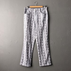 90s Snakeskin Print Jeans, Reptile Scales Trousers, Size Medium