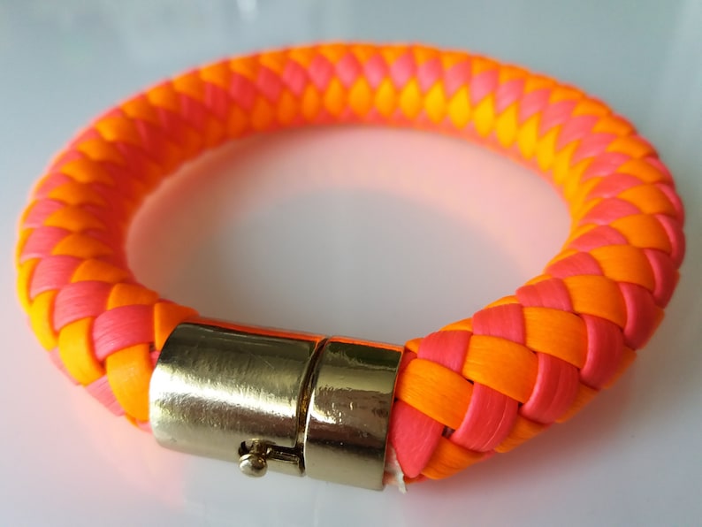 woven leather strap bracelet leather twisted bracelet. Stunning talking piece Leather bracelet magnetic secure clasp
