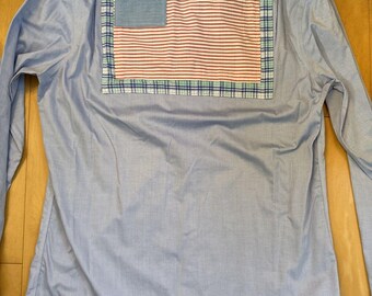 Camisa con bandera reciclada de Lands End para hombre, talla 16.5, 37 XL