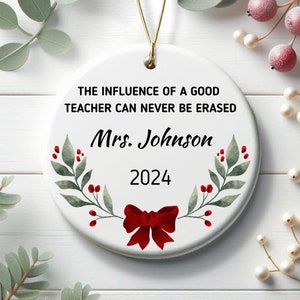 Personalized Teacher Christmas Ornament, Teacher Christmas Gift With Student Name, Unique Teacher Ornament, Custom Teacher Gift Keepsake
