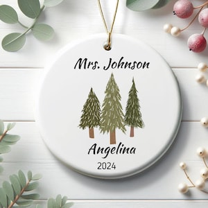 Personalized Teacher Christmas Ornament, Teacher Christmas Gift With Student Name, Unique Teacher Ornament, Custom Teacher Gift Keepsake