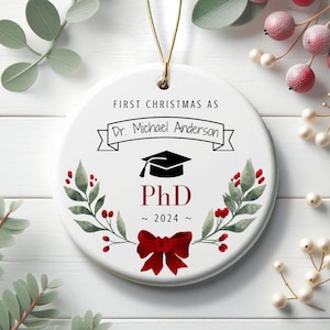Adorno navideño de doctorado personalizado, regalo de graduación de doctorado personalizado, regalo para nuevos doctores, regalo de graduación de doctorado, doctorado con talento.