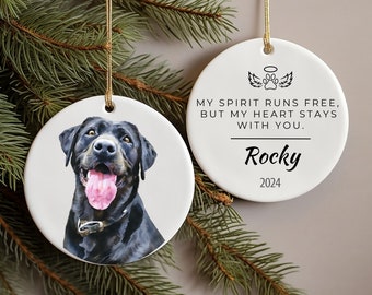 Personalized Watercolor Pet Loss Ornament, Dog Cat Angel Memorial, Pet Memory Photo Ornament, Pet Sympathy Gift, Cat Loss Dog Loss Ornament