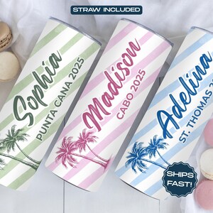Personalized Vacation Tumbler | Custom Beach Vacation Girls Trip Tumbler | Beach Bachelorette |  Girls Vacation Tumbler | Birthday Trip Cup