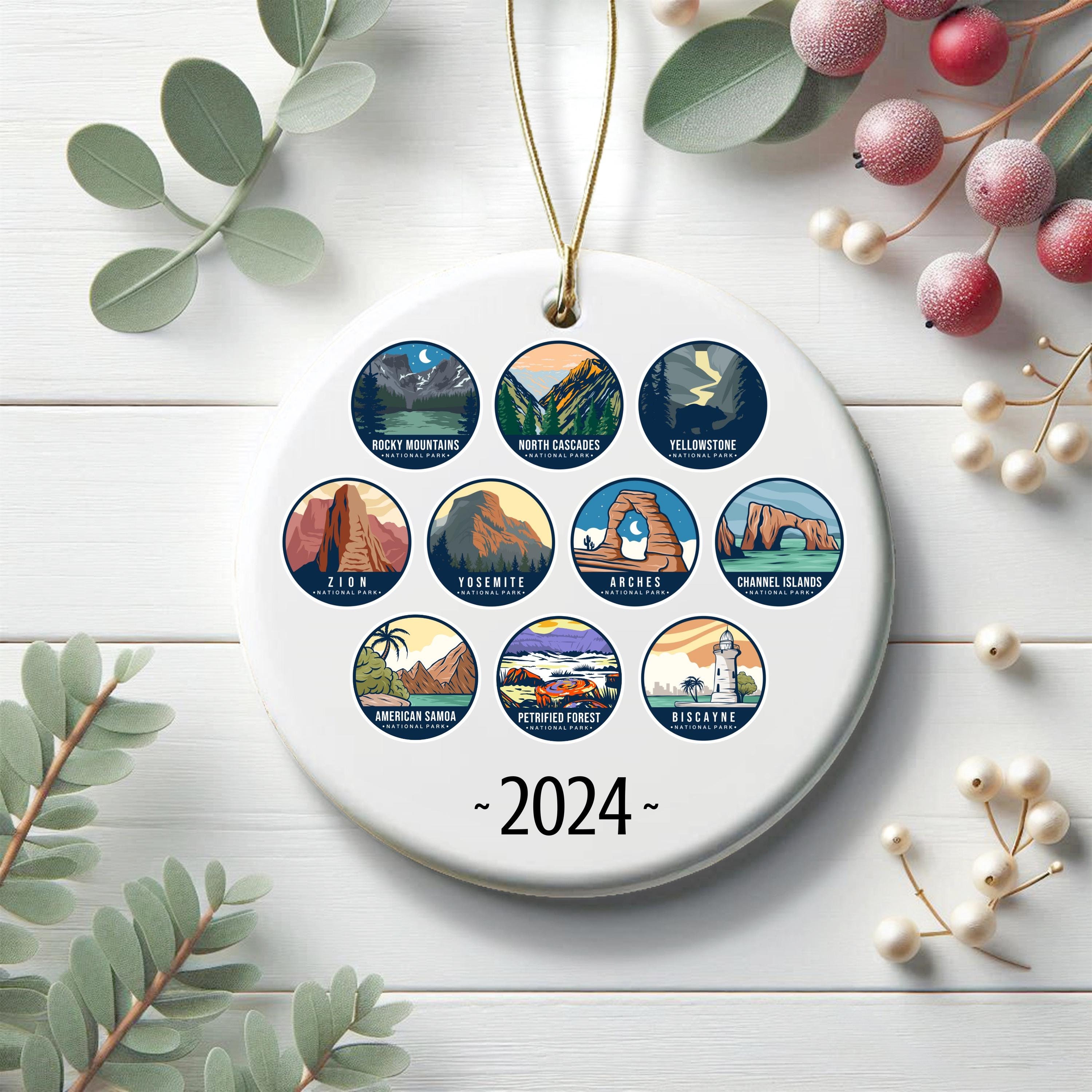 Custom US National Parks Ornament, US National Parks Roadtrip Souvenir Gift , Mountains Vacation Keepsake, All 63 US Parks Available