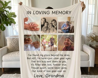 Personalisierte Erinnerungsdecke, eine Umarmung vom Himmel Decke, kundenspezifische Erinnerungsfoto-Decke, Erinnerungsgeschenk, Vatertagsgeschenk, Geschenk für Vater