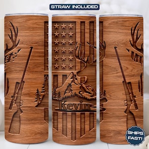 Personalized Deer Hunter Tumbler | Hunting Tumbler for Men | Custom Hunter Tumbler | Outdoor Deer Hunting Tumbler | Hunting Gift Grandpa Dad