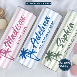 Personalized Vacation Tumbler | Custom Beach Vacation Girls Trip Tumbler | Beach Bachelorette |  Girls Vacation Tumbler | Birthday Trip Cup