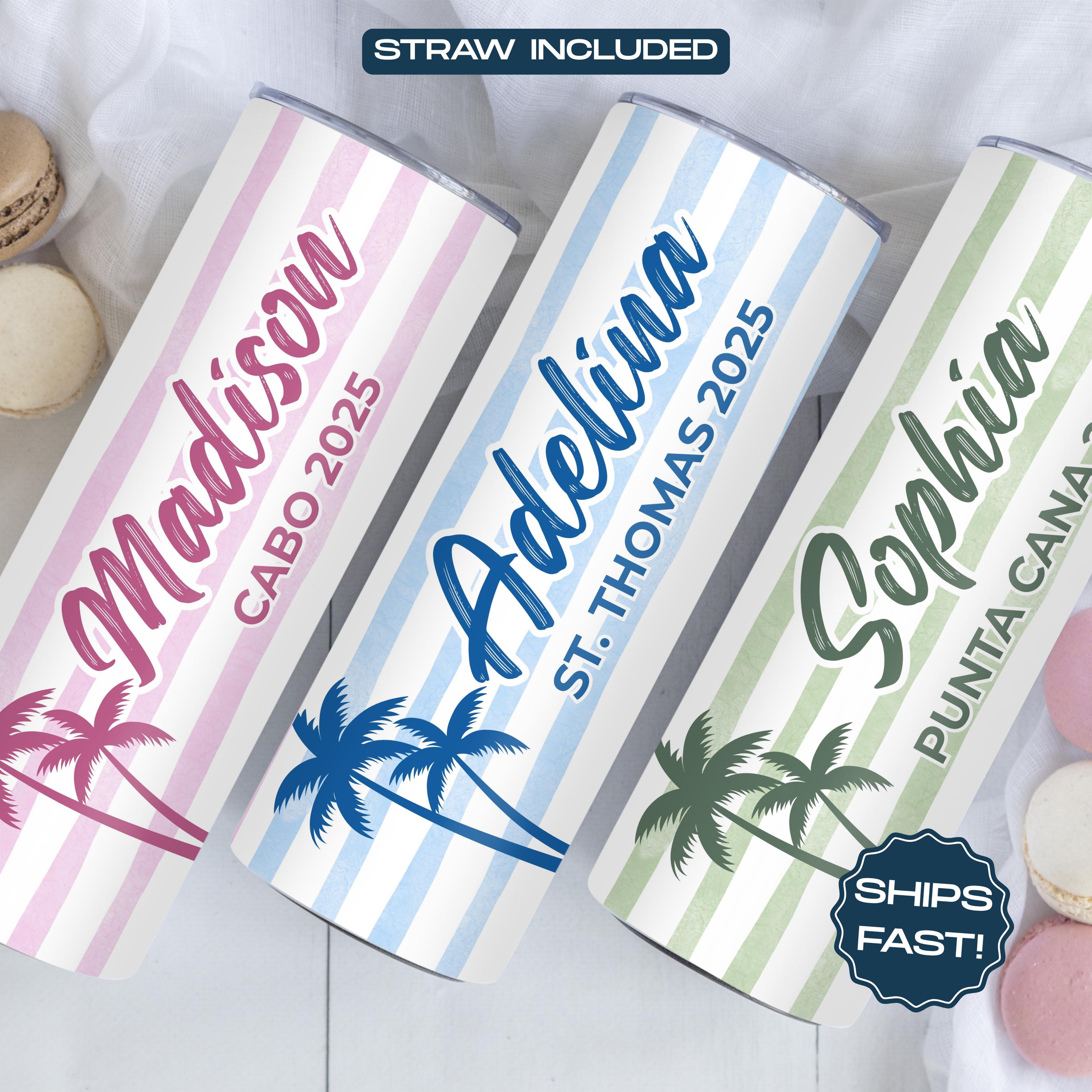Personalized Vacation Tumbler | Custom Beach Vacation Girls Trip Tumbler | Beach Bachelorette |  Girls Vacation Tumbler | Birthday Trip Cup