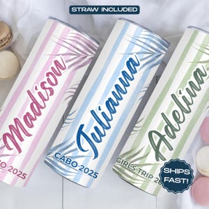 Personalized Vacation Tumbler | Custom Beach Vacation Girls Trip Tumbler | Beach Bachelorette |  Girls Vacation Tumbler | Birthday Trip Cup