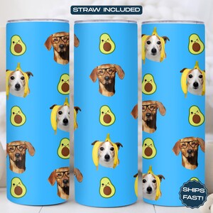 Personalized Dog Photo Tumbler | Custom Pet Photo Tumbler | Funny Pet Dog Tumbler | Personalized Dog Mama Gift | Insulated Dog Lover Tumbler