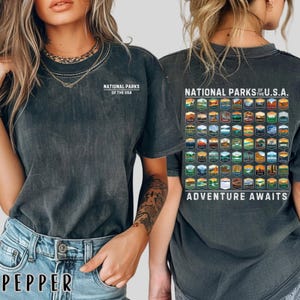National Parks Shirt | Comfort Colors® US National Park Gifts | National Parks Camping Gift | Adventure Awaits Tshirt | Hiking Travel Tee