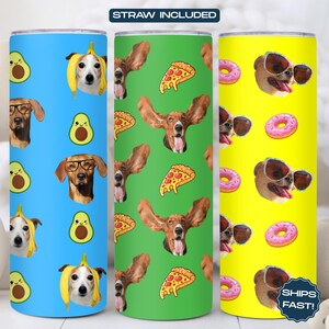 Personalized Dog Photo Tumbler | Custom Pet Photo Tumbler | Funny Pet Dog Tumbler | Personalized Dog Mama Gift | Insulated Dog Lover Tumbler