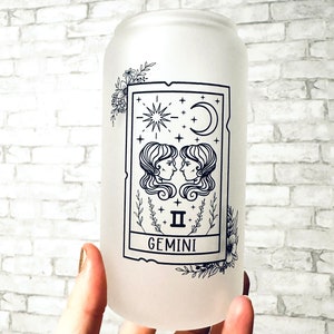 Zodiac Glass Cup 16 Oz Horoscope Glass Tumbler Astrology Cup Astrology ...