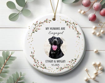 My Humans Are Engaged Dog Ornament, Dog Cat Owner Personalized Ornament, Custom Dog Engagement Ornament, Custom Pet Wedding Gift, Pet Engage