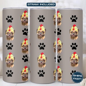 Personalized Dog Photo Tumbler | Custom Pet Photo Tumbler | Funny Pet Dog Tumbler | Personalized Dog Mama Gift | Insulated Dog Lover Tumbler