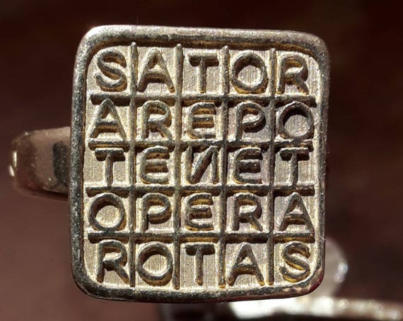 Solid Brass Ring With Magic Square Historical Ring With Sator - Etsy