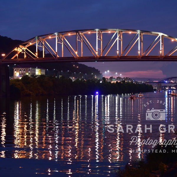 8"x10" South Side Bridge Print in Charleston, WV - Matted