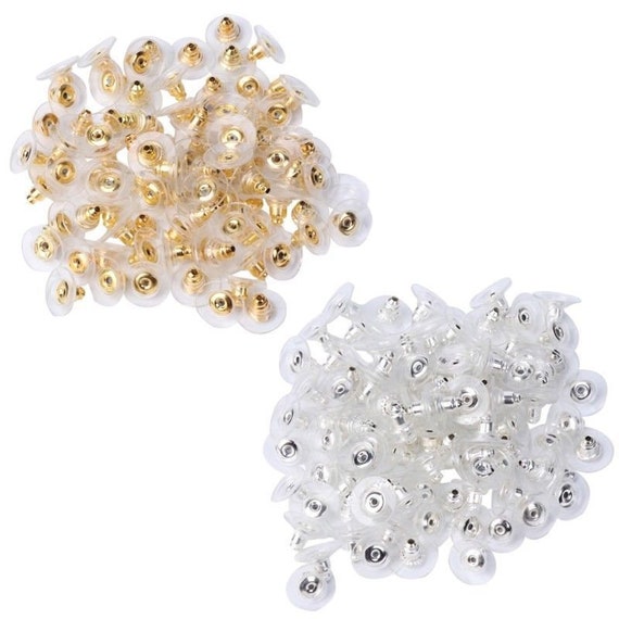 5 10 Pair of Silicone Earring Backs, Hypoallergenic, Clear Earring Backs  for Studs, Large Earring Nuts, Secure Comfortable Earring Backs 