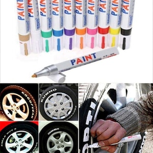 White Permanent Oil Based Paint Pen Car Bike Tyre Tire Metal Marker  waterproof
