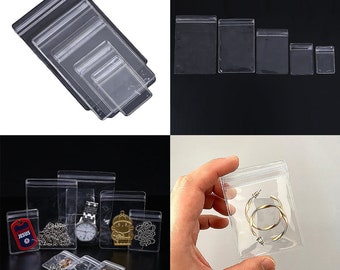 US 100 Pack PVC Clear Jewelry Anti Oxidation Zipper Bags Anti-tarnish Organizers