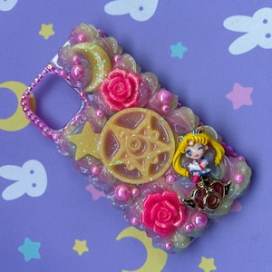Handmade Decoden Phone Case iPhone 12 and 12 Pro   Floral Gaurdian