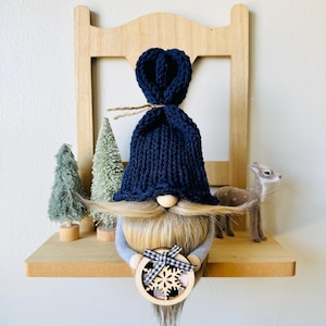 Knit Snowflake Gnome: Handmade Winter Tiered Tray Decor