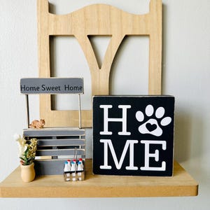 Handmade Tiered Tray Decor Rustic Wood Market Stand & Box Sign Home sweet home